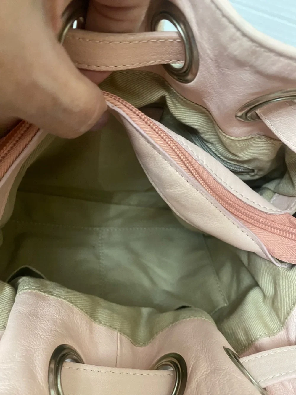 Roberta Gandolfi Pink Drawstring Shoulder Bag Side Ruffles Silver Hardware